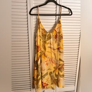 EUC White House black market floral yellow dress size 12